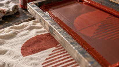Illustrative screen printing mesh macro detail