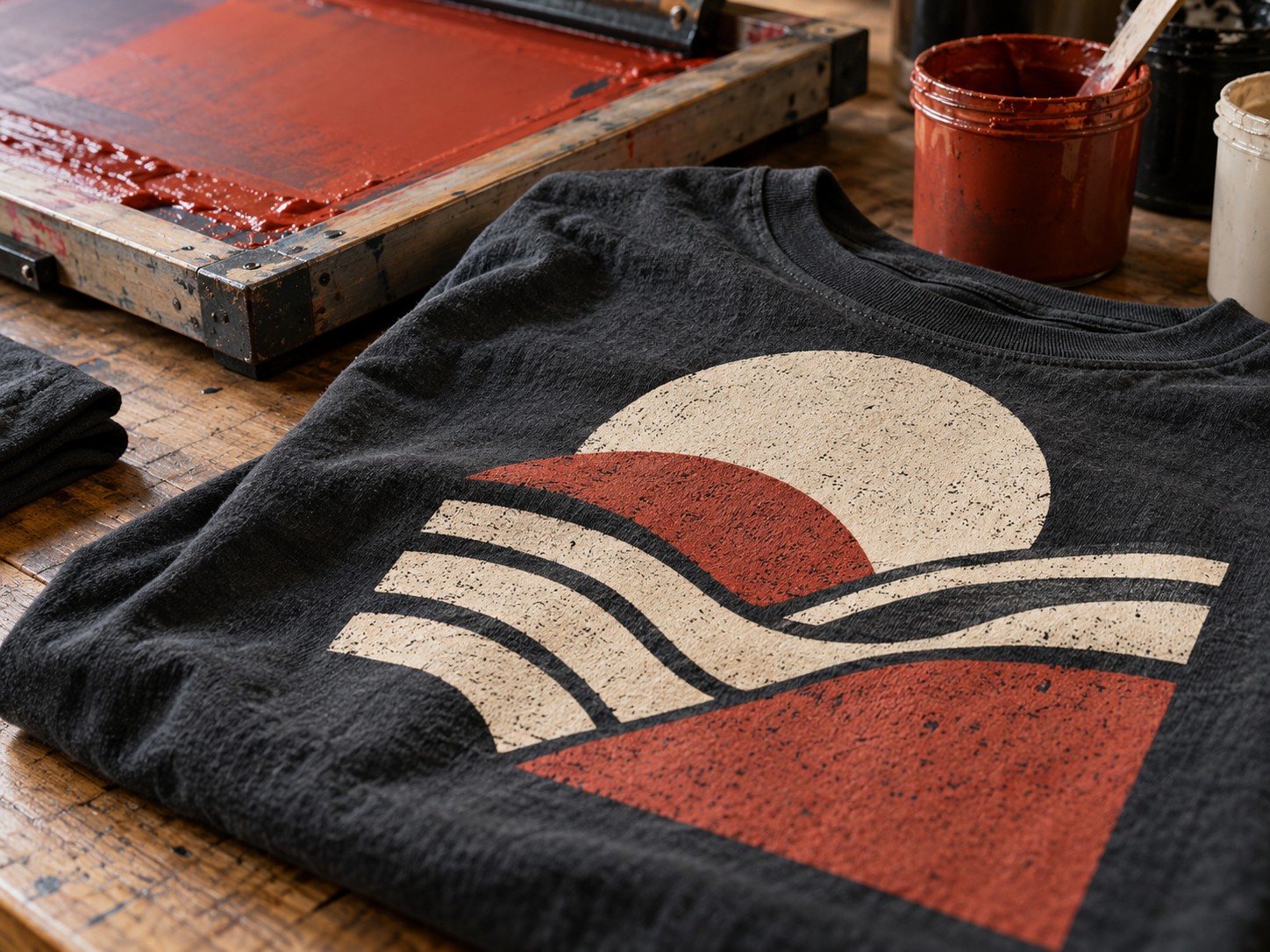 Illustrative finished printed shirt detail